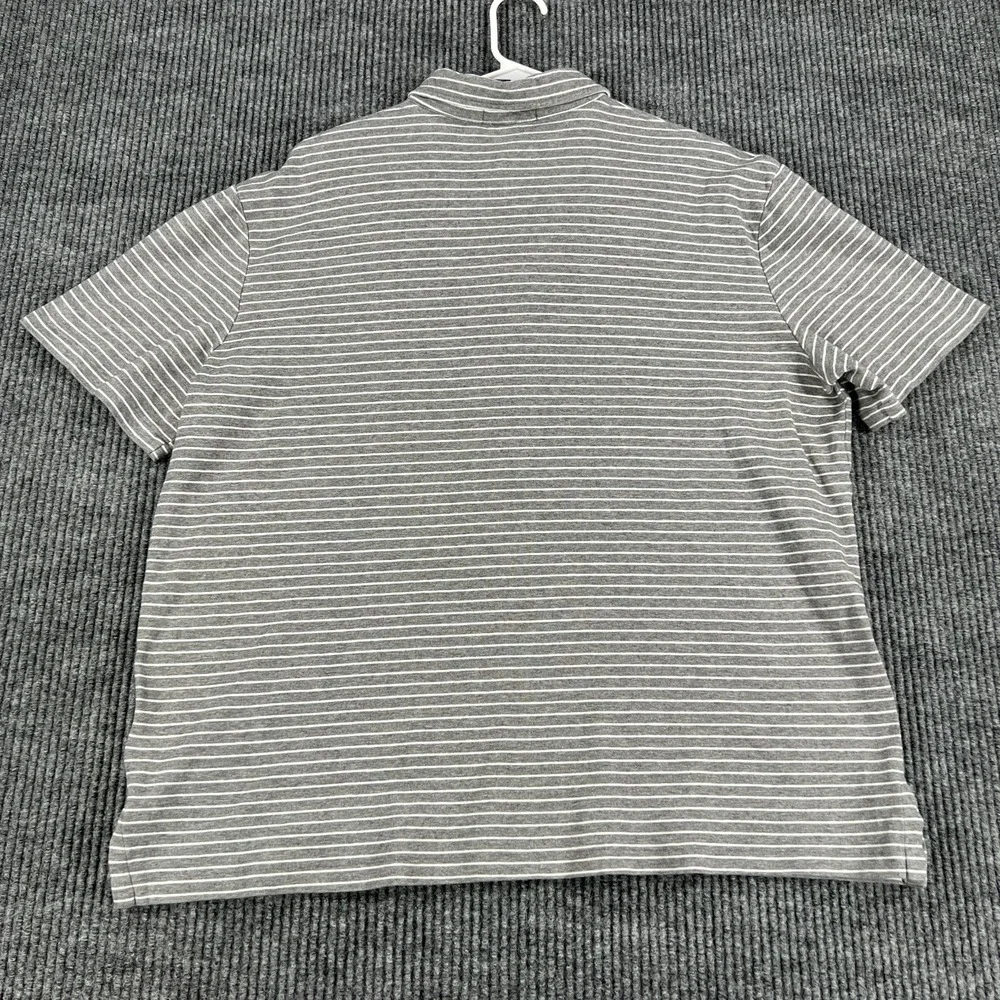 Polo Ralph Lauren Shirt Mens Large Gray Striped Short Sleeve Classic Fit Golf